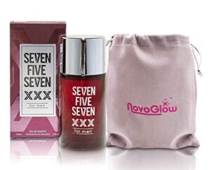 seven five seven xxx – eau de toilette spray perfume, fragrance for men- daywear, casual daily cologne set with deluxe suede pouch- 3.4 oz bottle- ideal edt beauty gift for birthday, anniversary