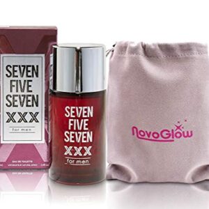 Seven Five Seven XXX - Eau De Toilette Spray Perfume, Fragrance For Men- Daywear, Casual Daily Cologne Set with Deluxe Suede Pouch- 3.4 Oz Bottle- Ideal EDT Beauty Gift for Birthday, Anniversary