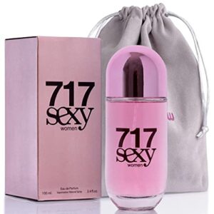 novoglow 717 sexy women- 100ml/3.4 fl oz eau de parfum spray – long lasting floral citrusy & powdery fragrance smell fresh & clean all day includes carrying pouch gift for women for all occasions
