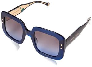 carolina herrera grey shaded blue square ladies sunglasses ch 0010/s 0pjp/gb 52