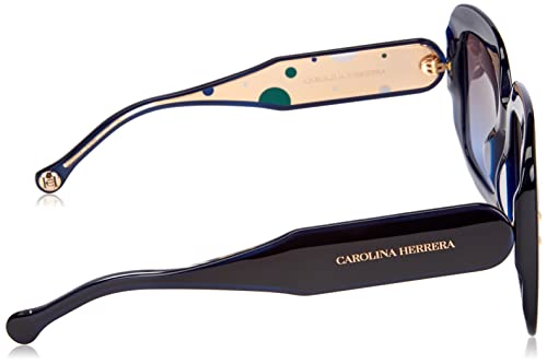 Carolina Herrera Grey Shaded Blue Square Ladies Sunglasses CH 0010/S 0PJP/GB 52