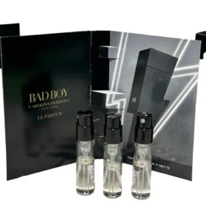 Lot of 3 Carolina Herrera Bad Boy Sample Trial Size Spray Mini Vials 1.5ml 0.05 fl oz