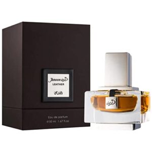 Junoon Leather for Men EDP (Eau De Parfum) 50 ML (1.7 oz) | Bold Pour Homme Spray | Strong White Musk, Amber, Oudh Notes | Signature Arabian Scent | by Rasasi Perfumes