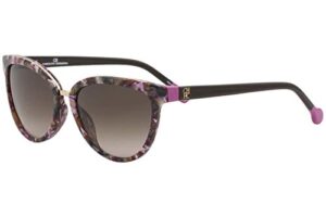 carolina herrera designer sunglasses she688-01gt in purple havana 54mm