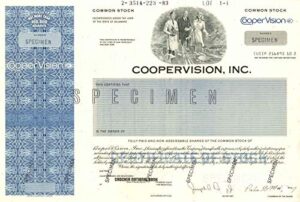 coopervision, inc. – stock certificate