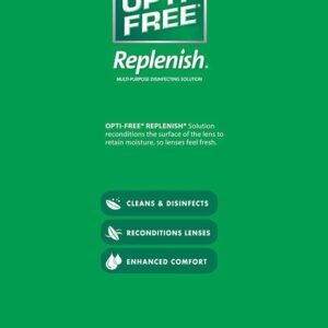 Opti-Free Replenish Multi-Purpose Disinfecting Solution with Lens Case, Twin Pack, 10-Fluid Ounces Each - 2 Count(Pack of 1)