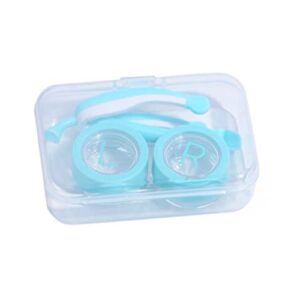 aitime contact lens applicator, portable contact lenses case with contact lens remover and insertion tool, eyes lens container with tweezers (blue)