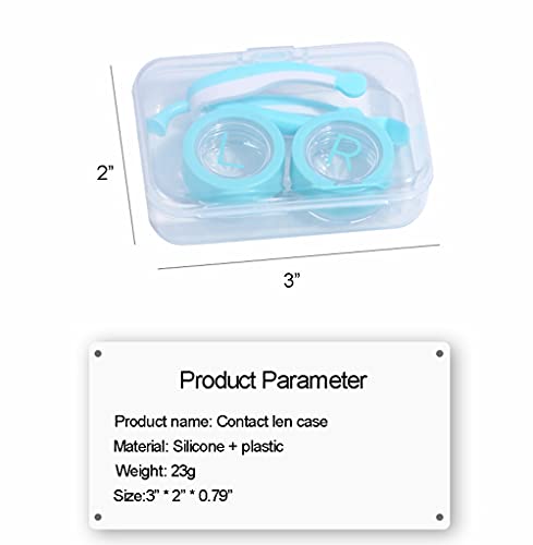 AITIME Contact Lens Applicator, Portable Contact Lenses Case with Contact Lens Remover and Insertion Tool, Eyes Lens Container with Tweezers (Blue)