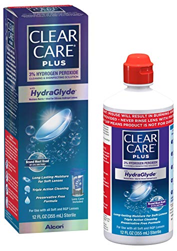 Clear Care Plus Cleaning and Disinfecting Solution with Lens Case, Clear, 12 Fl Oz