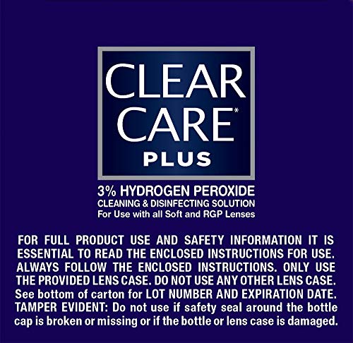 Clear Care Plus Cleaning and Disinfecting Solution with Lens Case, Clear, 12 Fl Oz