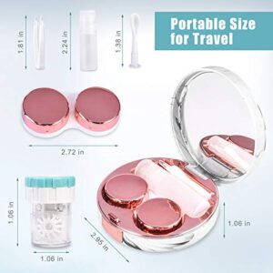 Contact Lens Travel Kit with Cleaner Washer, Portable Contact Box with Mirror Tweezers Remover Tool Solution Bottle for Daily Outdoor