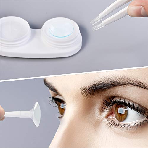 Contact Lens Travel Kit with Cleaner Washer, Portable Contact Box with Mirror Tweezers Remover Tool Solution Bottle for Daily Outdoor