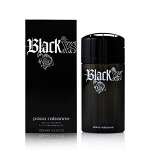 paco rabanne black xs fragrance for men – masculine scent – strong yet subtle and provocative – notes of citrusy lemon, cinnamon and black amber – suitable for casual or work wear – edt spray – 3.4 oz