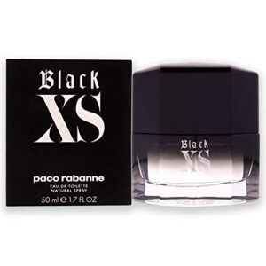 paco rabanne black xs fragrance for men – masculine scent – notes of citrusy lemon, cinnamon and black amber – suitable for casual or work wear – edt spray – 1.7 fl oz