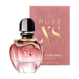 paco rabanne pure xs perfume for women – amber floral fragrance – opens with notes of popcorn and vanilla – blended with coconut and ylang-ylang – sensual scent – eau de parfume spray – 1.7 oz
