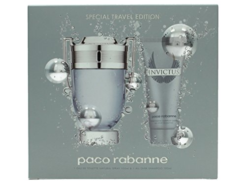 Paco Rabanne Invictus Eau de Toilette Spray Plus All Over Shampoo Special Travel Edition Gift Set