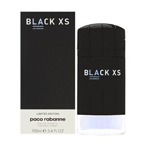 black xs los angeles by paco rabanne for men 3.4 oz eau de toilette spray limited edition
