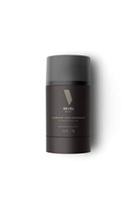bevel deodorant for men with coconut oil and shea butter, aluminum free, no streaks, 48 hour protection, 2.5 oz