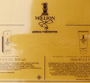 Paco Rabanne One Million for Men Eau de Toilette Spray + Shower Gel, Wood, 6.8 Oz, 2 Count