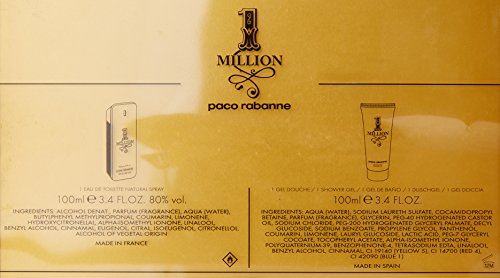 Paco Rabanne One Million for Men Eau de Toilette Spray + Shower Gel, Wood, 6.8 Oz, 2 Count