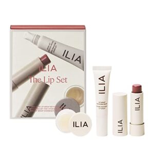 ilia – the lip set limited edition 3 piece clean beauty gift set | non-toxic, vegan, cruelty-free, clean makeup
