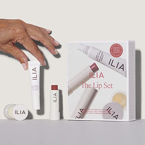 ILIA - The Lip Set Limited Edition 3 Piece Clean Beauty Gift Set | Non-Toxic, Vegan, Cruelty-Free, Clean Makeup
