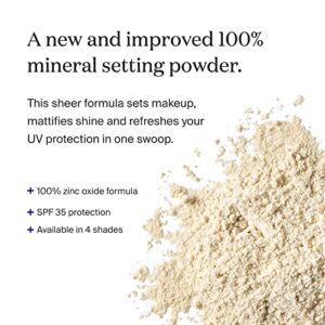 Supergoop! (Re)setting 100% Mineral Powder, Translucent - 0.15 oz - Makeup Setting Powder + Broad Spectrum SPF 35 PA+++ Sunscreen - With Ceramides, Olive Glycerides & Coated Silica Spheres