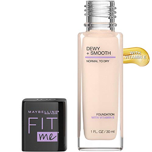 Maybelline Fit Me Dewy + Smooth Foundation Makeup, Fair Ivory, 1 Count