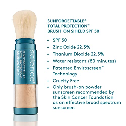 Colorescience Brush-On Sunscreen Mineral Powder for Sensitive Skin, Medium , 1 Count (Pack of 1)