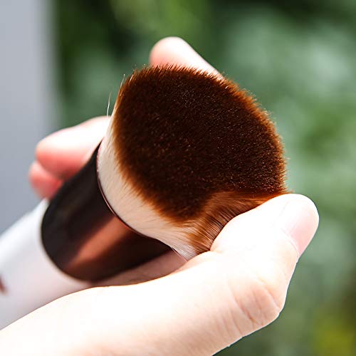 Foundation Brush,DUcare Flat Top Kabuki Brush Synthetic Professional Makeup Brush Liquid Blending Mineral Powder Buffing Stippling Makeup Tools, Rose Golden/White