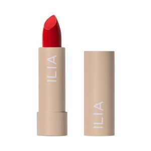 ILIA - Color Block Lipstick | Non-Toxic, Vegan, Cruelty-Free, Clean Makeup (Flame (Fire Red With Warm Undertones))