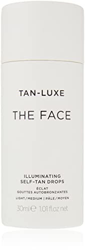 TAN-LUXE The Face - Illuminating Self-Tan Drops to Create Your Own Self Tanner, 30ml - Cruelty & Toxin Free - Light/Medium