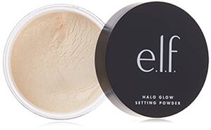 e.l.f, halo glow setting powder, silky, weightless, blurring, smooths, minimizes pores and fine lines, creates soft focus effect, light, semi-matte finish, 0.24 oz