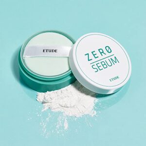 ETUDE Zero Sebum Drying Powder 4g New | Lightweight Oil Control No Sebum Loose Face Powder with 80% Mineral | Long Lasting for Setting or Foundation Makes Skin Downy