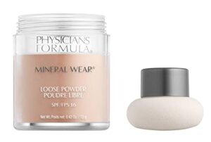 physicians formula mineral wear talc-free loose powder spf 16 creamy natural, dermatologist tested, clinicially tested