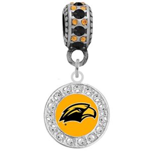 university of southern miss large crystal charm fits most bracelet lines including pandora, cham ilia, troll, biagi, zable, kera, personality, and more …