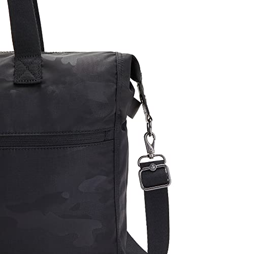 Kipling Ilia Laptop Tote Bag Black Camo Emb