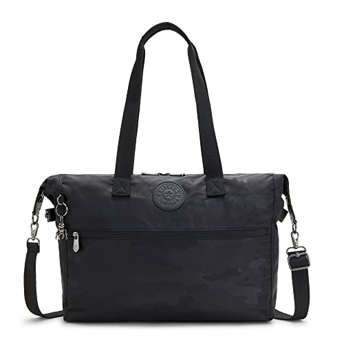 Kipling Ilia Laptop Tote Bag Black Camo Emb