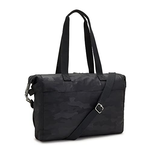 Kipling Ilia Laptop Tote Bag Black Camo Emb