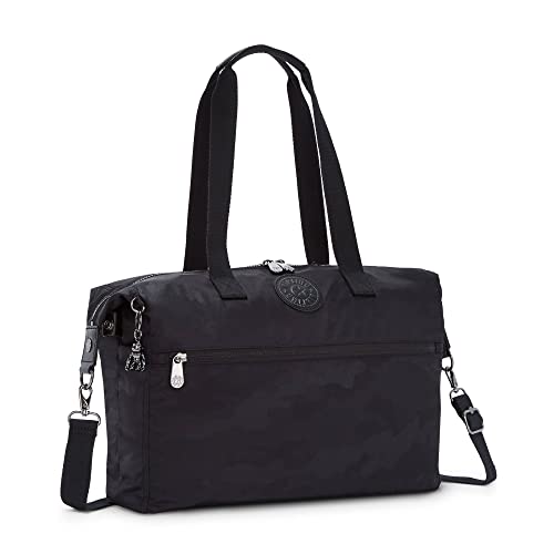 Kipling Ilia Laptop Tote Bag Black Camo Emb