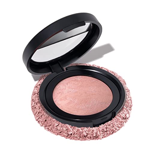 LAURA GELLER NEW YORK Baked Blush-n-Brighten Marbleized Blush- Ethereal Rose Creamy Lightweight Natural Finish