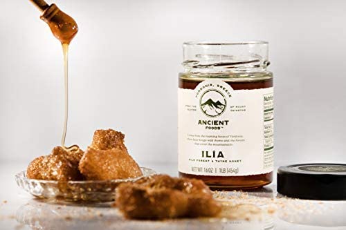 Ancient Foods Ilia Wild Forest and Thyme Honey – Greek Mountain Honey, Raw, Unfiltered Pine Honey from Vordonia, Greece (16oz)