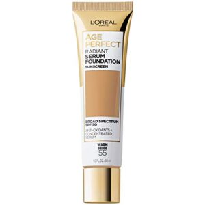 l’oreal paris age perfect radiant serum foundation with spf 50, warm beige, 1 ounce