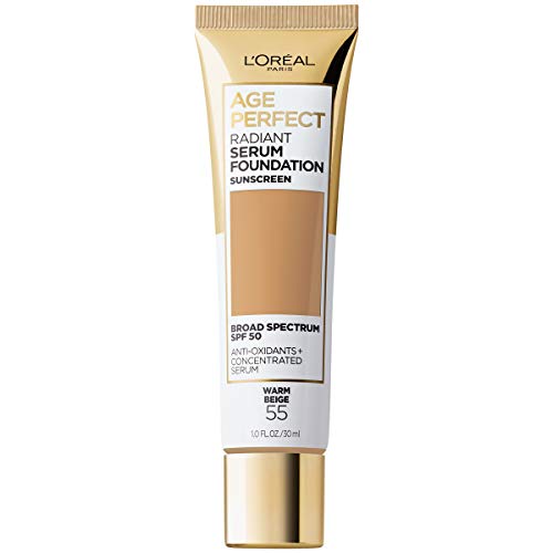 L'Oreal Paris Age Perfect Radiant Serum Foundation with SPF 50, Warm Beige, 1 Ounce