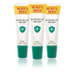 burt’s bees lip balm rescue lip relief – relieves extremely dry lips with moisturizing shea butter & echinacea, 100% natural origin (3 pack)