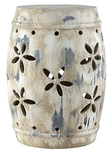 Safavieh ACS4589A Ilia Cement Decorative Garden Stool, Antiqued Cream