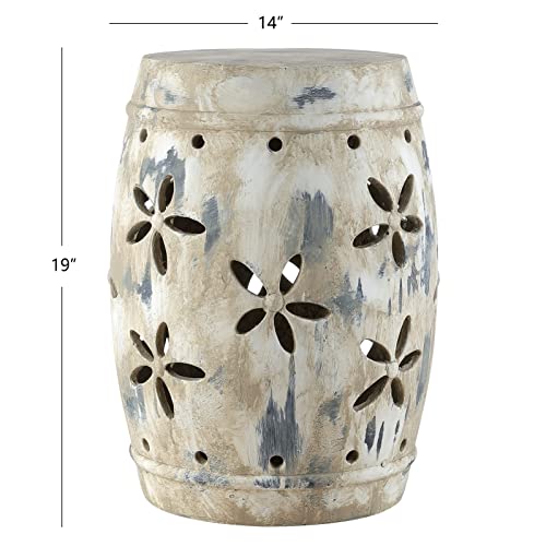 Safavieh ACS4589A Ilia Cement Decorative Garden Stool, Antiqued Cream