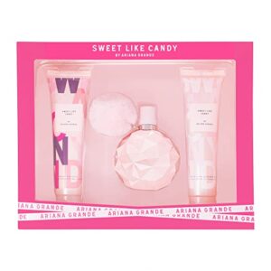 ariana grande sweet like candy by ariana grande 3 piece gift set – 3.4 oz eau de parfum spray, 3.4 oz body souffle, 3.4 , pink