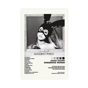 ariana posters grande posters dangerous woman poster album cover poster canvas poster wall art decor print picture paintings for living room bedroom decoration unframe-style 12x18inch(30x45cm)