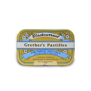 grether’s pastilles original blackcurrant natural remedy dry mouth relief – soothing throat & healthy voice – long-lasting flavor, breath refresh with benefit – 1-pack – 3.75 oz.